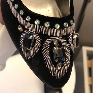 Colin Stuart Shoes - Soft velvet black jeweled pump Colin Stuart Shoes - Soft velvet black jeweled pump